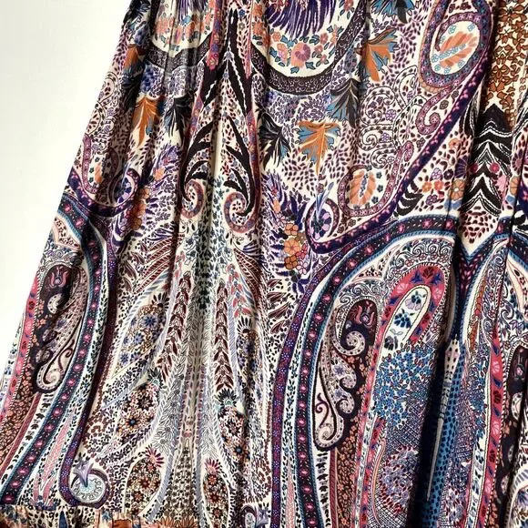 ba&sh Baraka Rose Sleeveless Paisley Printed Maxi Dress Large Boho Hippie Shift
